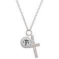 thumbnail image 1 of Delight Jewelry Silvertone Domed Black LVT I Have Plans for You Engraved Cross Zoey Necklace, 28", 1 of 4