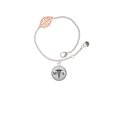 thumbnail image 1 of Delight Jewelry Silvertone Domed Black MA - Rose Goldtone Leaf Delicate Bracelet, 6.25+1.75", 1 of 4
