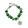 thumbnail image 1 of Delight Jewelry Silvertone Domed Black MPharm - Green Irish Luck Bead Charm Bracelet, 7.5", 1 of 4