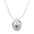 thumbnail image 1 of Delight Jewelry Silvertone Domed Black MSN Live Ring Charm Necklace, 18", 1 of 4