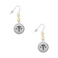 thumbnail image 1 of Delight Jewelry Silvertone Domed Black NP Gold Tone Infinity French Earrings, 1 of 4