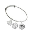thumbnail image 1 of Delight Jewelry Silvertone Domed Black OT Silvertone Let Things Go Tree Charm Bangle Bracelet, 1 of 4