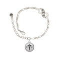 thumbnail image 1 of Delight Jewelry Silvertone Domed Black OTD Silver-tone Paw Infinity Link Chain Bracelet, 6"+2" Extender, 1 of 3
