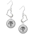 thumbnail image 1 of Delight Jewelry Silvertone Domed Black SLP Open Heart French Earrings, 1 of 4