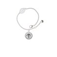 thumbnail image 1 of Delight Jewelry Silvertone Domed Black VET - Silvertone Leaf Delicate Bracelet, 6.25+1.75", 1 of 4
