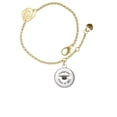 thumbnail image 1 of Delight Jewelry Silvertone Domed Class of 2023 Gold-tone Rose Link Chain Bracelet, 6.25"+1.75" Extender, 1 of 4
