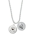 thumbnail image 1 of Delight Jewelry Silvertone Domed Class of 2025 Silvertone Script Initial Disc - V - Charm Necklace, 20"+3", 1 of 4