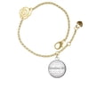 thumbnail image 1 of Delight Jewelry Silvertone Domed Corinthians 13:4 Gold-tone Rose Link Chain Bracelet, 6.25"+1.75" Extender, 1 of 4