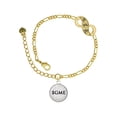 thumbnail image 1 of Delight Jewelry Silvertone Domed $GME Gold-tone Paw Infinity Link Chain Bracelet, 6"+2" Extender, 1 of 3