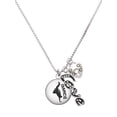 thumbnail image 1 of Delight Jewelry Silvertone Domed Hip Hop Handstand Dance - Love and Lock Charm Necklace, 18"+1", 1 of 4