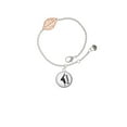 thumbnail image 1 of Delight Jewelry Silvertone Domed Hip Hop Handstand Dance - Rose Goldtone Leaf Delicate Bracelet, 6.25+1.75", 1 of 4
