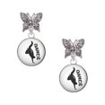 thumbnail image 1 of Delight Jewelry Silvertone Domed Hip Hop Handstand Dance Silvertone Antiqued Butterfly Post Earrings, 1 of 4