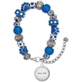 thumbnail image 1 of Delight Jewelry Silvertone Domed John 3:16 Blue Paw Print Bead Bracelet, 7"+2", 1 of 4