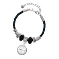 thumbnail image 1 of Delight Jewelry Silvertone Domed Joshua 1:9 Best Friend Celtic Knot Leather Bead Bracelet, 7"+2" Extender, 1 of 4