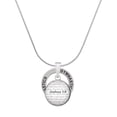 thumbnail image 1 of Delight Jewelry Silvertone Domed Joshua 1:9 Gymnastics Ring Charm Necklace, 18", 1 of 4