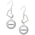 thumbnail image 1 of Delight Jewelry Silvertone Domed Karma Open Heart French Earrings, 1 of 4