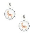 thumbnail image 1 of Delight Jewelry Silvertone Domed Llama Clear Crystal Post Earrings, 1 of 4