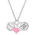 thumbnail image 1 of Delight Jewelry Silvertone Domed Matthew 17:20 - Light Pink Heart Nurse Strong Zoe Necklace, 1 of 4