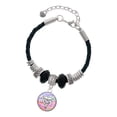thumbnail image 1 of Delight Jewelry Silvertone Domed Multi Color BSN Granddaughter Celtic Knot Leather Bead Bracelet, 7"+2" Extender, 1 of 4