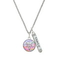 thumbnail image 1 of Delight Jewelry Silvertone Domed Multi Color CDA Silvertone Family Bar Charm Necklace, 23", 1 of 1