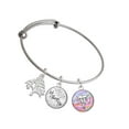 thumbnail image 1 of Delight Jewelry Silvertone Domed Multi Color CMT Silvertone Let Things Go Tree Charm Bangle Bracelet, 1 of 4