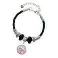 thumbnail image 1 of Delight Jewelry Silvertone Domed Multi Color CRNA Grandmother Celtic Knot Leather Bead Bracelet, 7"+2" Extender, 1 of 4