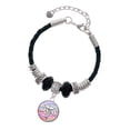 thumbnail image 1 of Delight Jewelry Silvertone Domed Multi Color DVM Grandmother Celtic Knot Leather Bead Bracelet, 7"+2" Extender, 1 of 4