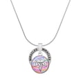 thumbnail image 1 of Delight Jewelry Silvertone Domed Multi Color DVM Miracles Ring Charm Necklace, 18", 1 of 4