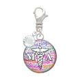 thumbnail image 1 of Delight Jewelry Silvertone Domed Multi Color MA - Silvertone Clip on Charm with Clear Crystal Drop, 1 of 4