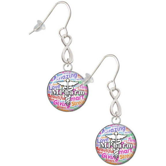Delight Jewelry Silvertone Domed Multi Color MPharm Silver tone Infinity French Earrings