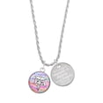 thumbnail image 1 of Delight Jewelry Silvertone Domed Multi Color OTA She is Clothed in Stength and Dignity Charm Necklace, 20"+3", 1 of 4
