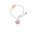 thumbnail image 1 of Delight Jewelry Silvertone Domed Multi Color OTD - Rose Goldtone Leaf Delicate Bracelet, 6.25+1.75", 1 of 4