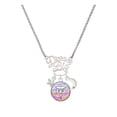 thumbnail image 1 of Delight Jewelry Silvertone Domed Multi Color OTR Silvertone Dream Big Pendant Necklace, 25", 1 of 4