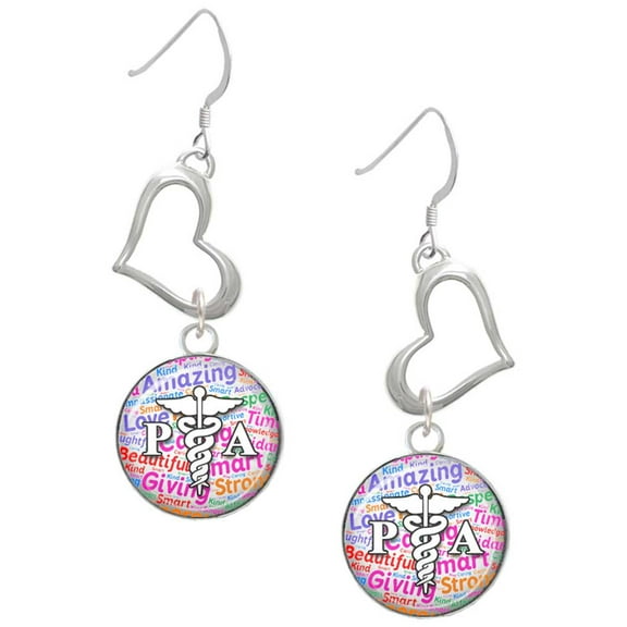 Delight Jewelry Silvertone Domed Multi Color PA Open Heart French Earrings