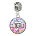 thumbnail image 1 of Delight Jewelry Silvertone Domed Multi Color RDH Lord Guide Me Charm Bead, 1 of 4