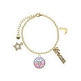 thumbnail image 1 of Delight Jewelry Silvertone Domed Multi Color RNA Goldtone Dream Big Charm Bracelet, 7.5+2" Extender, 1 of 4