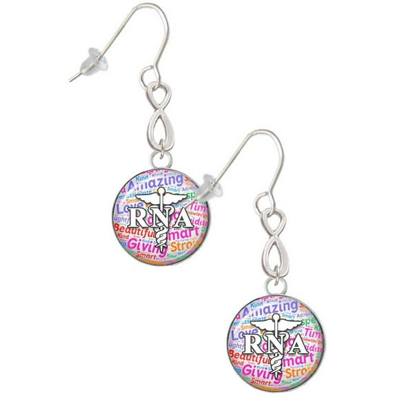 Delight Jewelry Silvertone Domed Multi Color RNA Silver tone Infinity French Earrings
