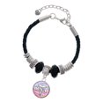 thumbnail image 1 of Delight Jewelry Silvertone Domed Multi Color RNA Wife Celtic Knot Leather Bead Bracelet, 7"+2" Extender, 1 of 4