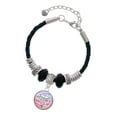thumbnail image 1 of Delight Jewelry Silvertone Domed Multi Color RT Godmother Celtic Knot Leather Bead Bracelet, 7"+2" Extender, 1 of 4