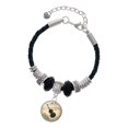 thumbnail image 1 of Delight Jewelry Silvertone Domed Music - Cello Wife Celtic Knot Leather Bead Bracelet, 7"+2" Extender, 1 of 4