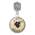 thumbnail image 1 of Delight Jewelry Silvertone Domed Music - Drums Lord Guide Me Charm Bead, 1 of 4