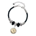 thumbnail image 1 of Delight Jewelry Silvertone Domed Music - Flute Sister Celtic Knot Leather Bead Bracelet, 7"+2" Extender, 1 of 4