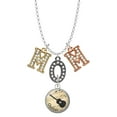 thumbnail image 1 of Delight Jewelry Silvertone Domed Music - Guitar Multi-Colored Crystal Mom Charm Necklace, 1 of 5