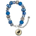 thumbnail image 1 of Delight Jewelry Silvertone Domed Music - Piano Blue Paw Print Bead Bracelet, 7"+2", 1 of 4