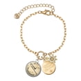 thumbnail image 1 of Delight Jewelry Silvertone Domed Music - Trombone Goldtone Discover Dream Explore Zoey Charm Bracelet, 6.5+2" Extender, 1 of 1