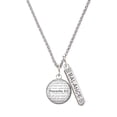 thumbnail image 1 of Delight Jewelry Silvertone Domed Proverbs 3:5 Silvertone Balance Bar Charm Necklace, 23", 1 of 4