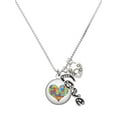 thumbnail image 1 of Delight Jewelry Silvertone Domed Puzzle Piece Heart - Love and Lock Charm Necklace, 18"+1", 1 of 4