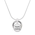 thumbnail image 1 of Delight Jewelry Silvertone Domed Sisters are Best Friends Forever Hero Ring Charm Necklace, 18", 1 of 4