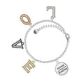 thumbnail image 1 of Delight Jewelry Silvertone Domed Sisters are Best Friends Forever Multi-Colored Crystal Love Charm Bracelet, 1 of 5