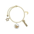 thumbnail image 1 of Delight Jewelry Silvertone Domed Sloth Goldtone Dream Big Charm Bracelet, 7.5+2" Extender, 1 of 4